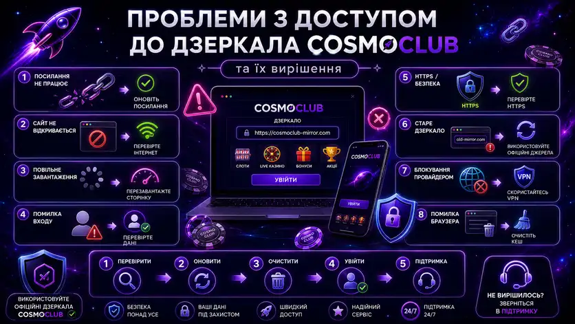 Вирішення проблем з доступом до дзеркала Cosmoclub