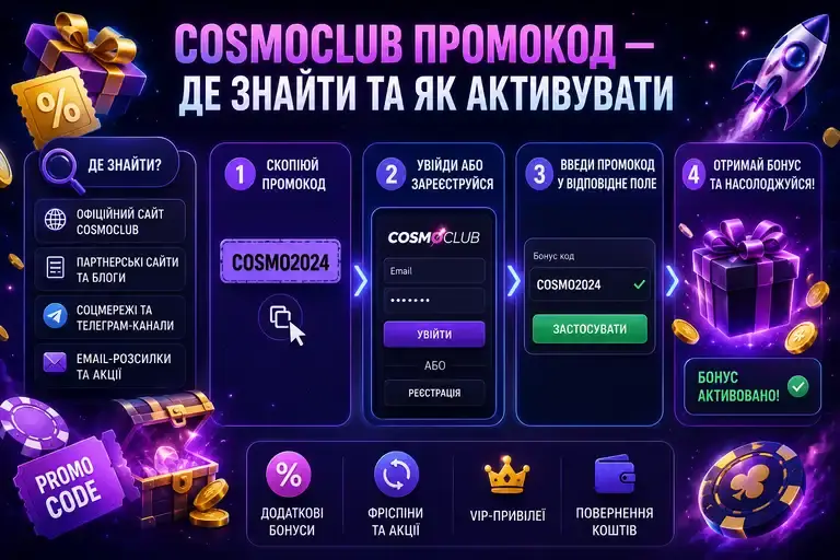 Як активувати промокод Cosmoclub — покрокова інструкція
